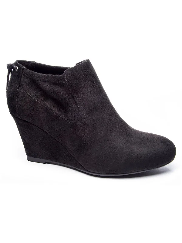 Viva Womens Faux Suede Wedge Ankle Boots