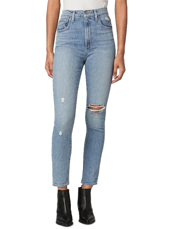 Womens Denim Distressed Skinny Jeans