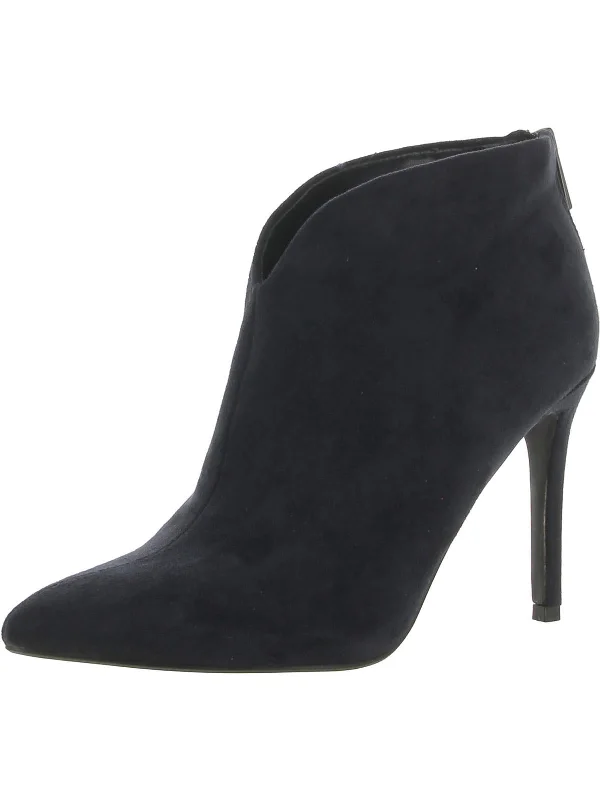 Womens Faux Suede Stiletto Ankle Boots