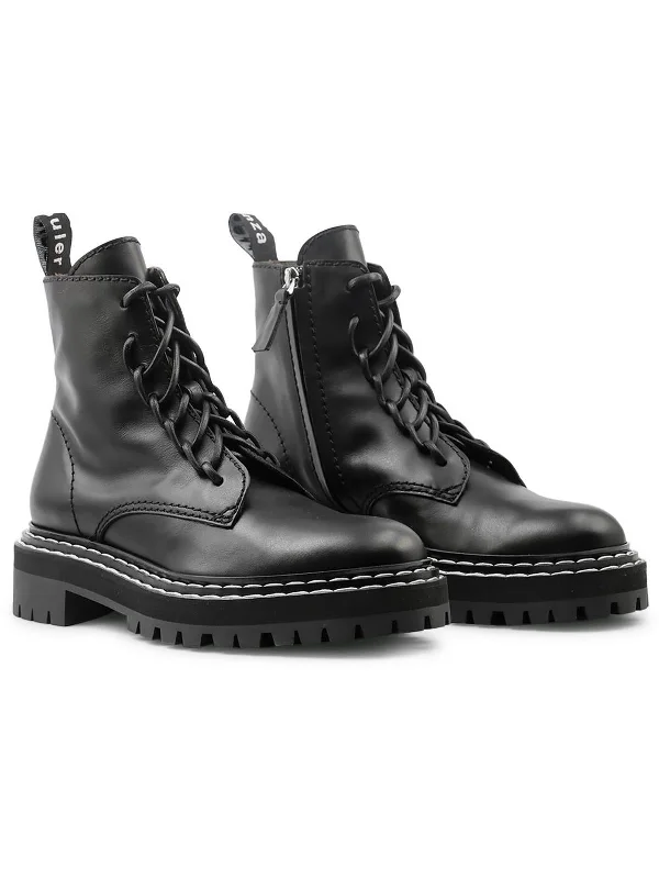 Womens Leather Ankle Combat & Lace-up Boots