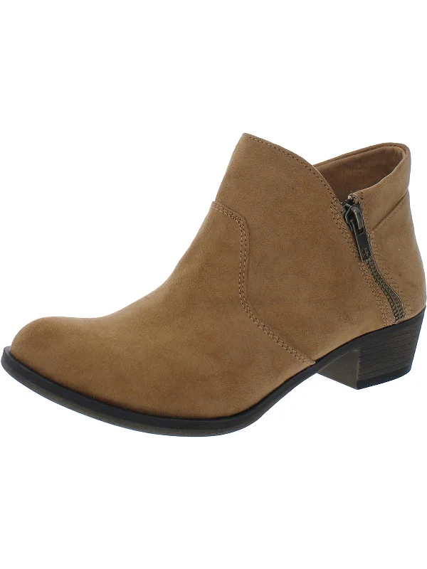 Womens Leather Laceless Ankle Boots