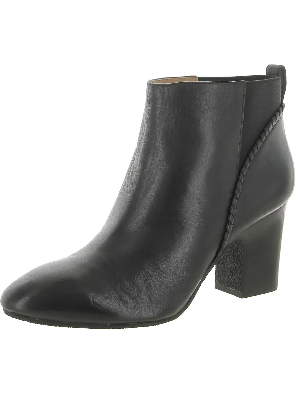 Womens Leather Pull On Ankle Boots