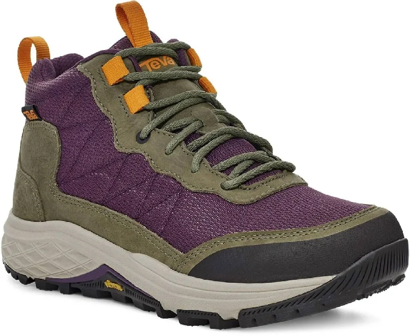 Women's Ridgeview Mid Waterproof Hiking Boots In Olive Branch/purple Pennant