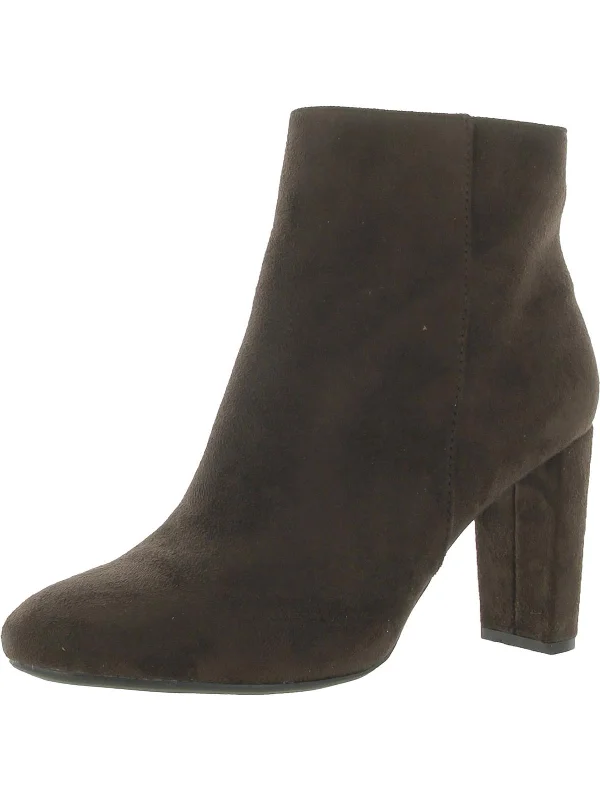 Womens Round Toe Heel Ankle Boots