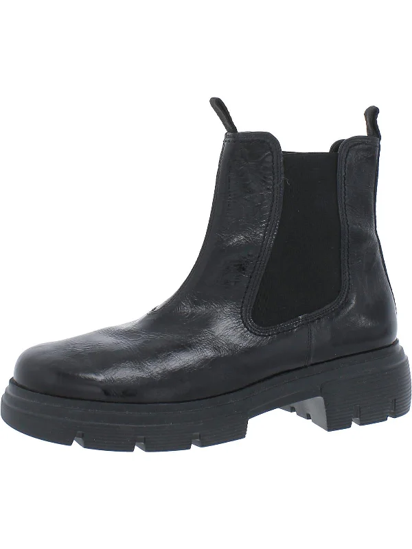 Womens Round Toe Rubber Heel Ankle Boots