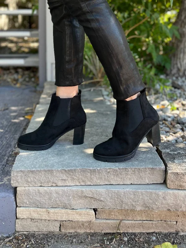 Women's Ruby Heeled Ankle Boot In Black