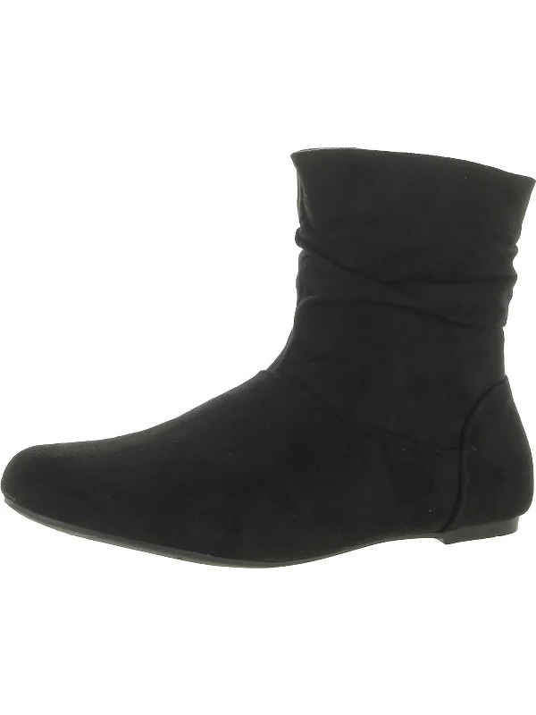 Womens Slouchy Ruched Ankle Boots