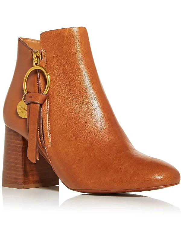 Womens Zipper Almond Toe Ankle Boots