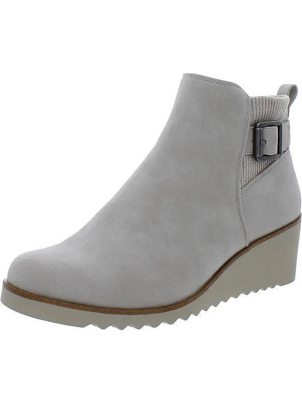 Zayne Womens Faux Leather Comfort Booties