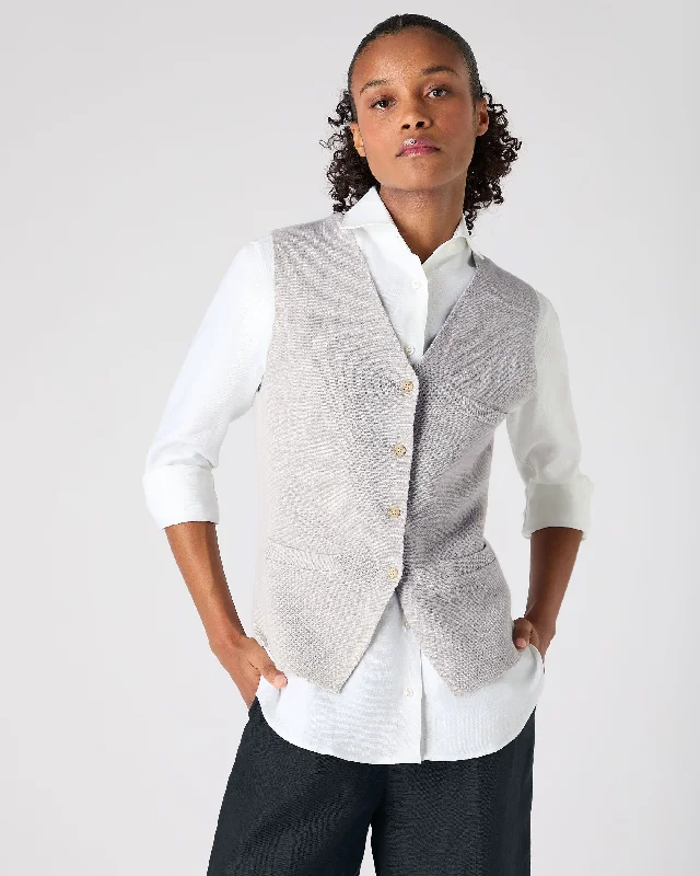 Women's Mila Cotton Cashmere Silk Waistcoat Fumo Grey