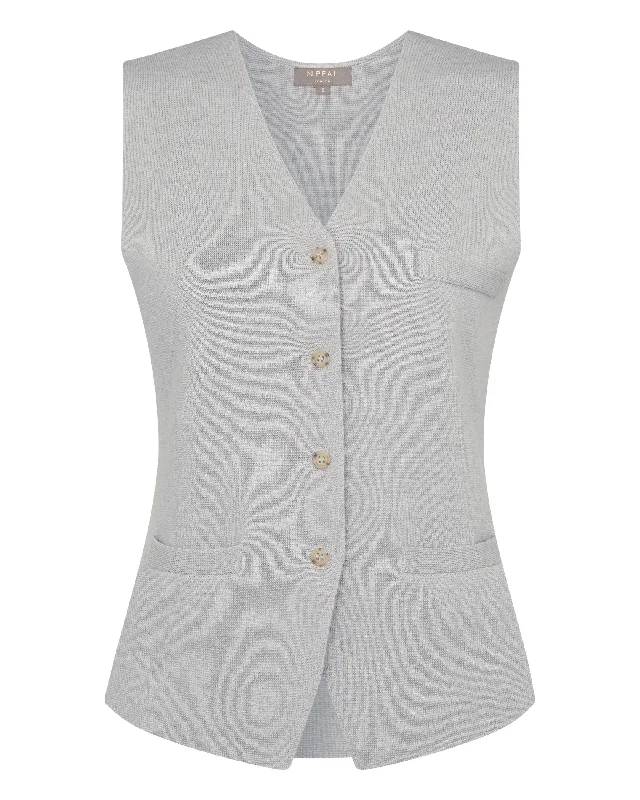 Women's Mila Cotton Cashmere Silk Waistcoat Fumo Grey