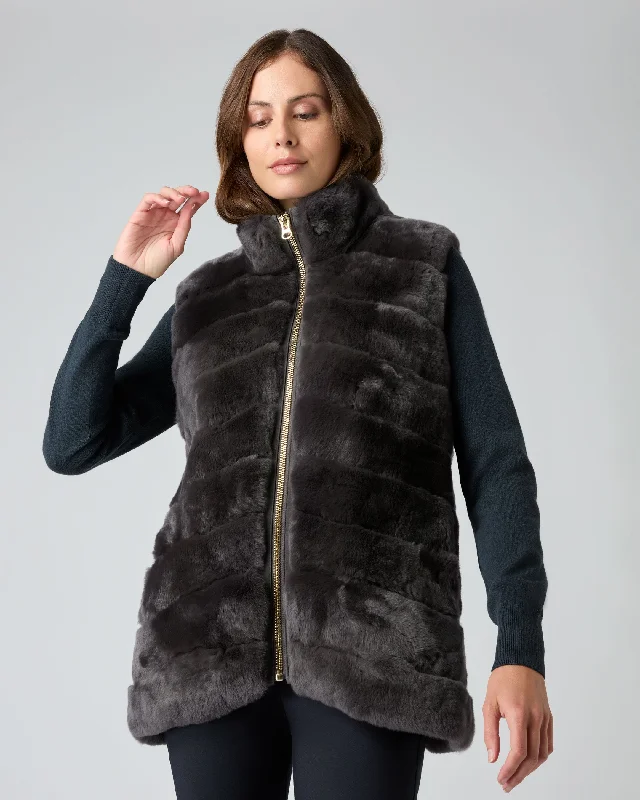 Women's Nova Fur Gilet Dark Grey