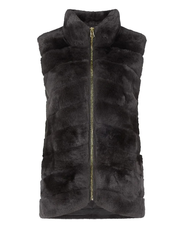 Women's Nova Fur Gilet Dark Grey