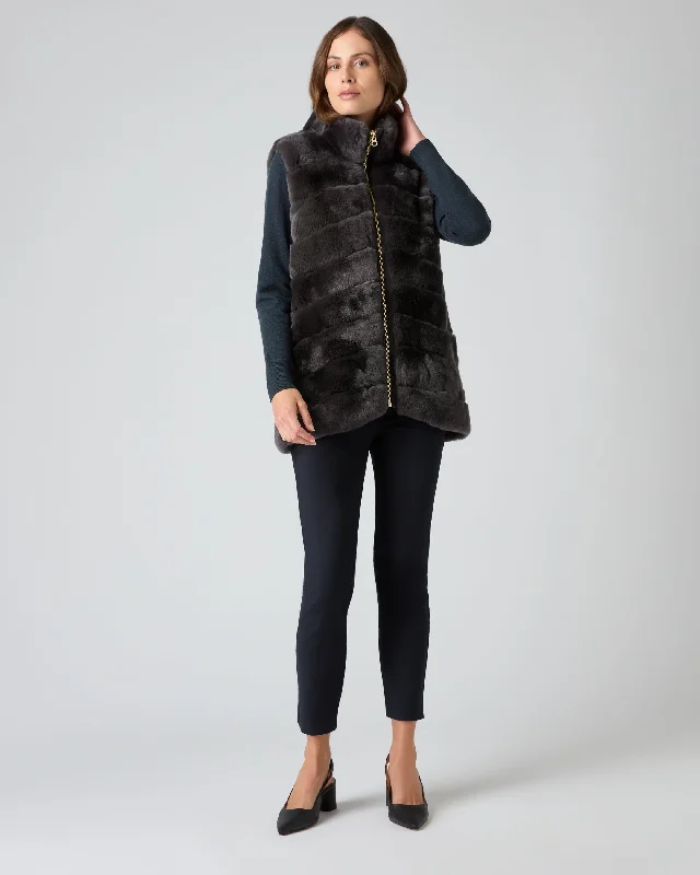 Women's Nova Fur Gilet Dark Grey