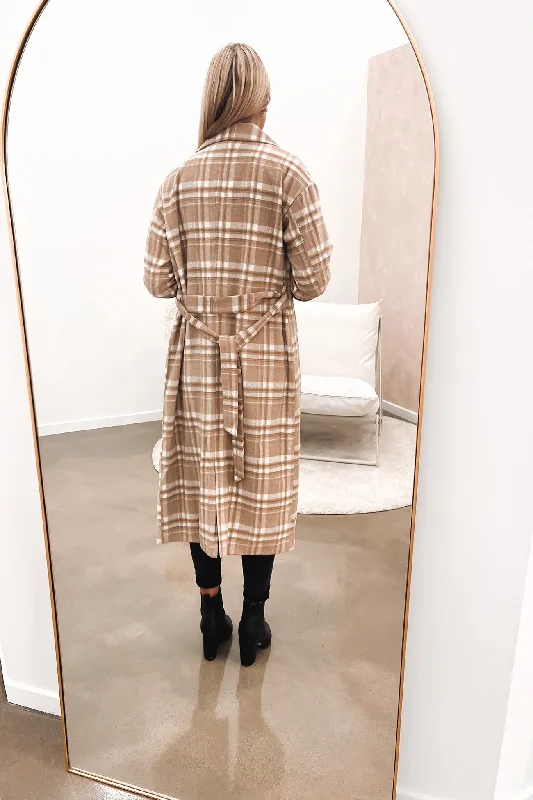 Aiden Coat Tan Check