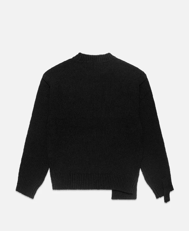 Argyle Crew-neck Sweater (Black)