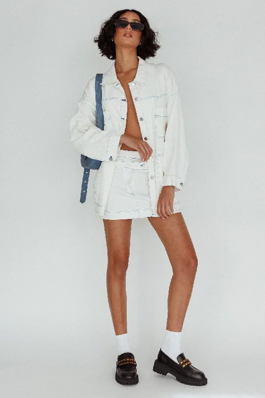 Back Row Oversized Pocket Jacket White