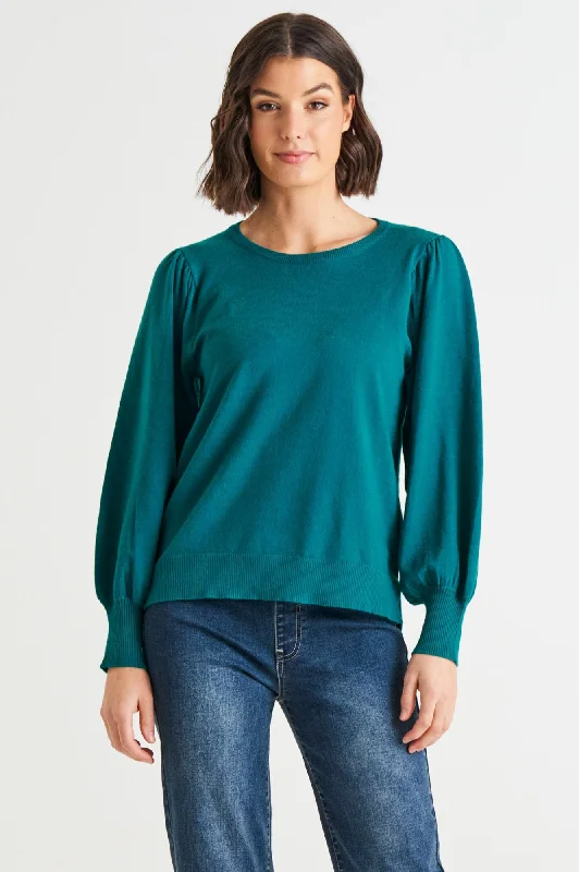 Charlotte Knit Jumper - Classic Teal $50