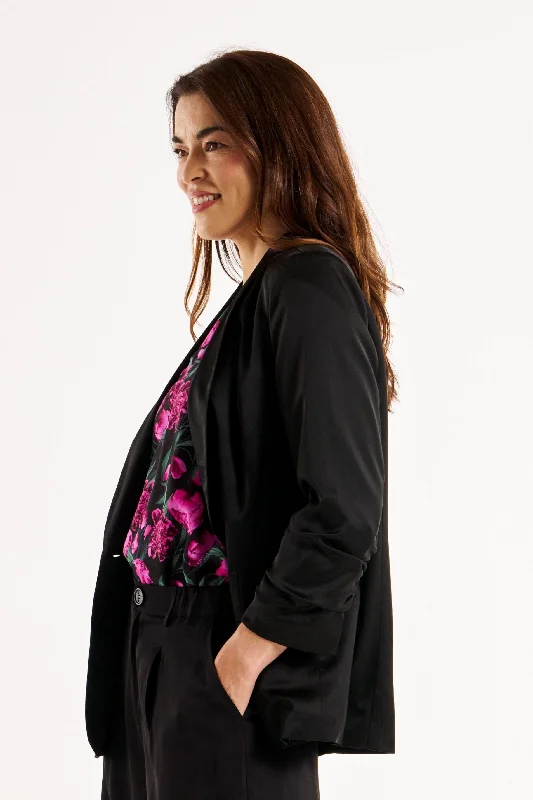 Betty Basics Jayde Satin Blazer Black