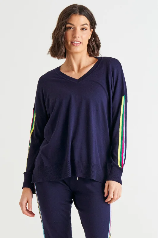 Karina Sweater - Blue Rainbow $50