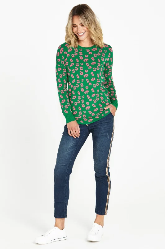 Sophie Knit - Cheetah Green $50