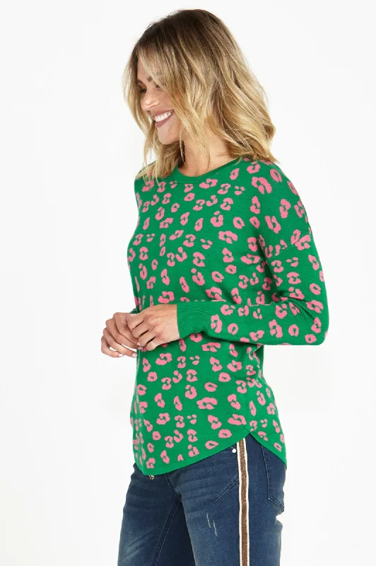 Sophie Knit - Cheetah Green $50