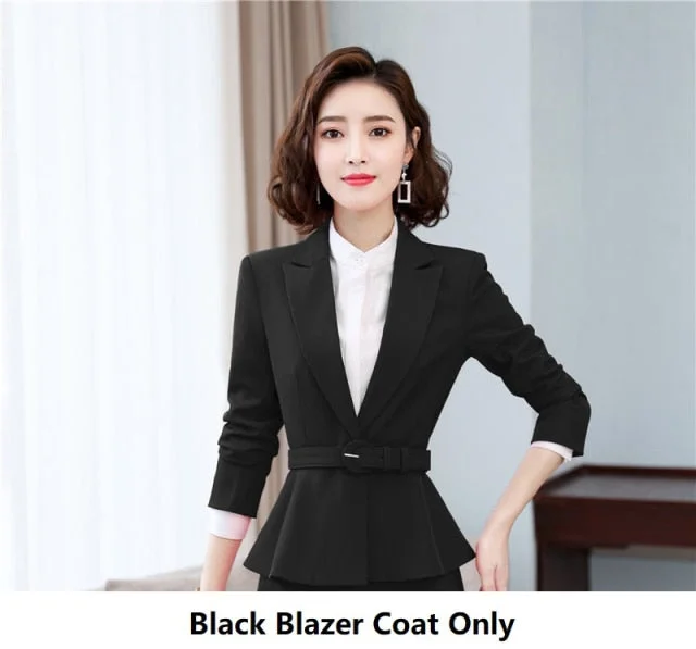 Black Winter Fashion OL Style Business Professional Blazer for Women