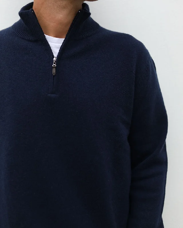 Cashmere 1/4 zip- Blue