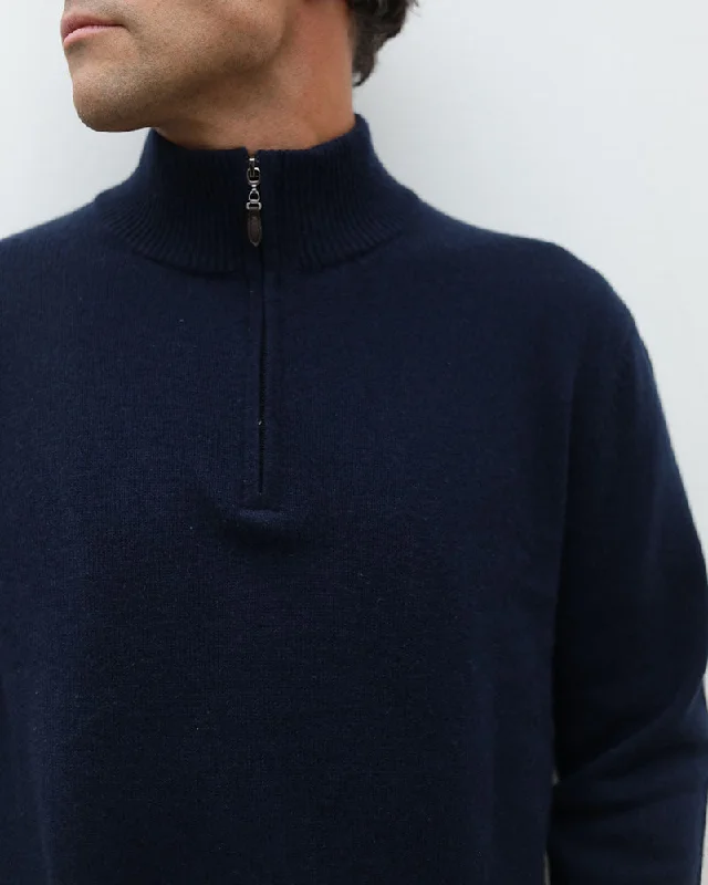 Cashmere 1/4 zip- Blue