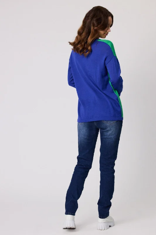 Block Knitwear - Cobalt/Pink/Green