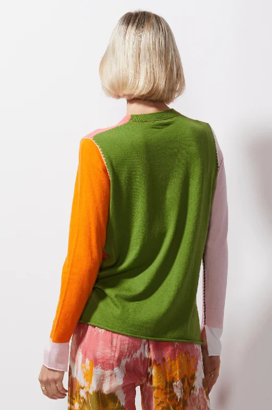 Colour Block Jumper - Flamingo