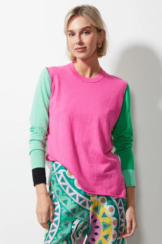 Colour Block Jumper - Pink