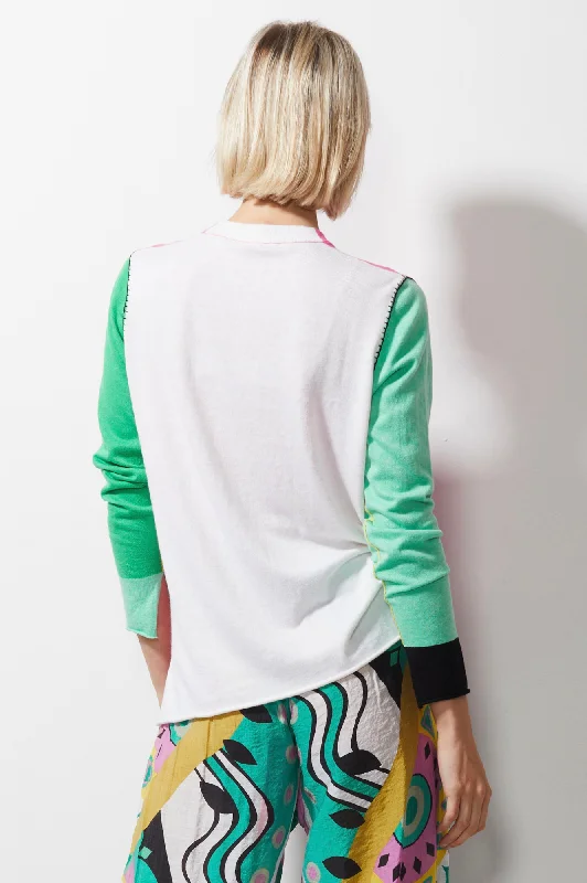 Colour Block Jumper - Pink