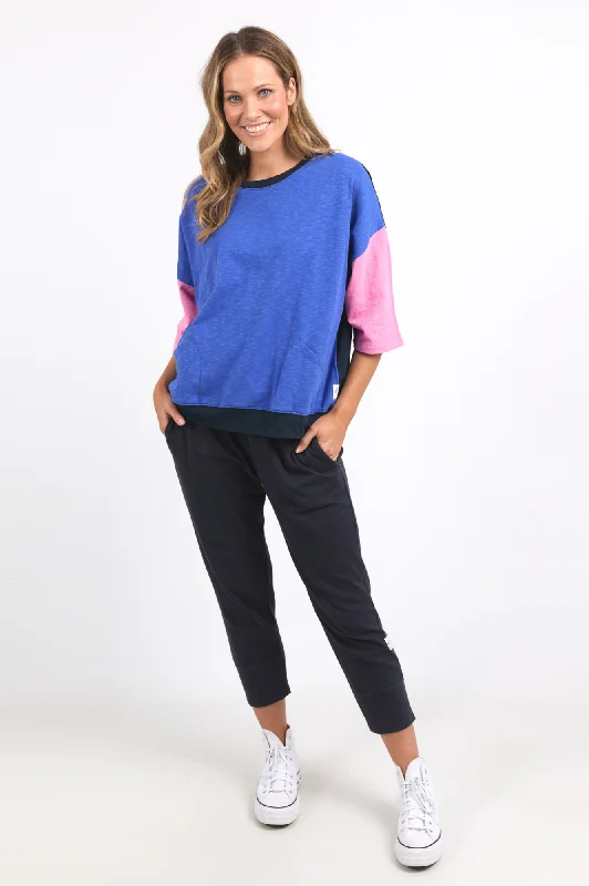 Colour Block Mazie Sweatshirt - Royal Blue/Pink