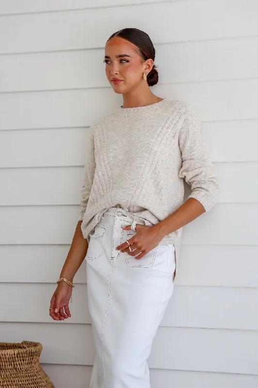 St Moritz Slouch Knit - Latte