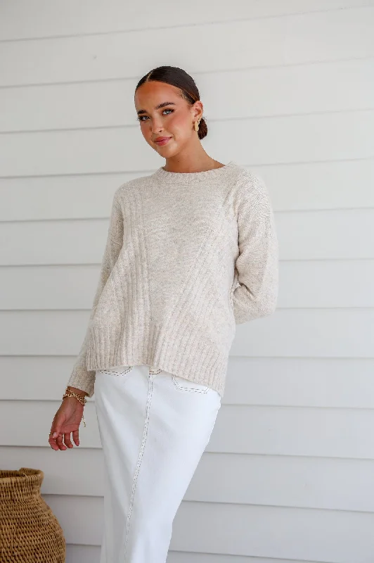 St Moritz Slouch Knit - Latte