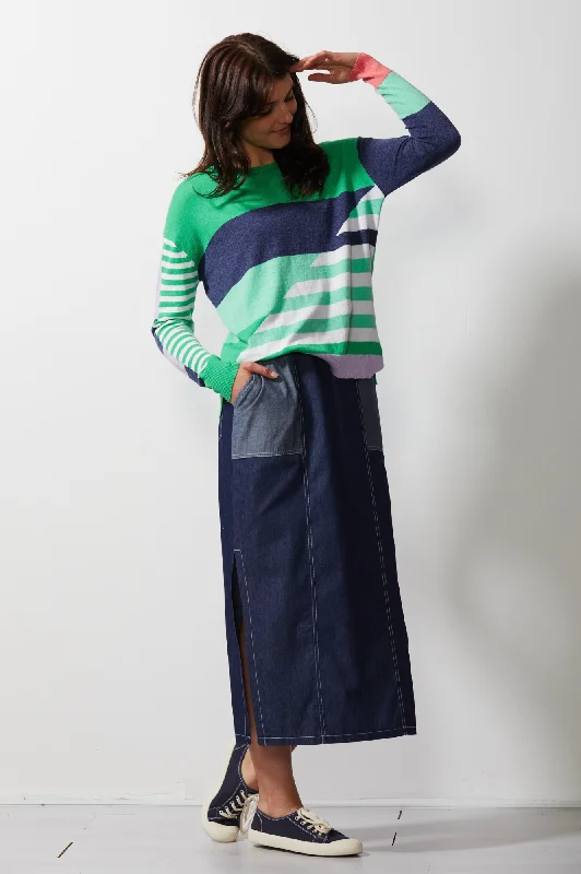 Diagonal Stripe Jumper - Frog