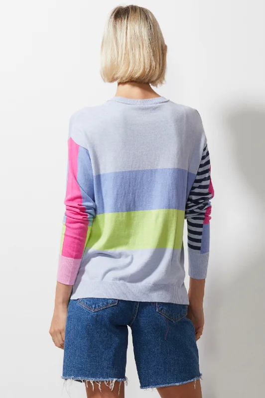 Diagonal Stripe Jumper - Sky