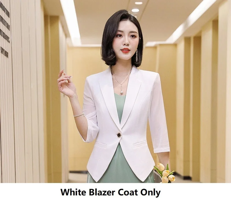 Elegant Summer Women's Half Sleeves Blazer Coat Jackets Work Wear