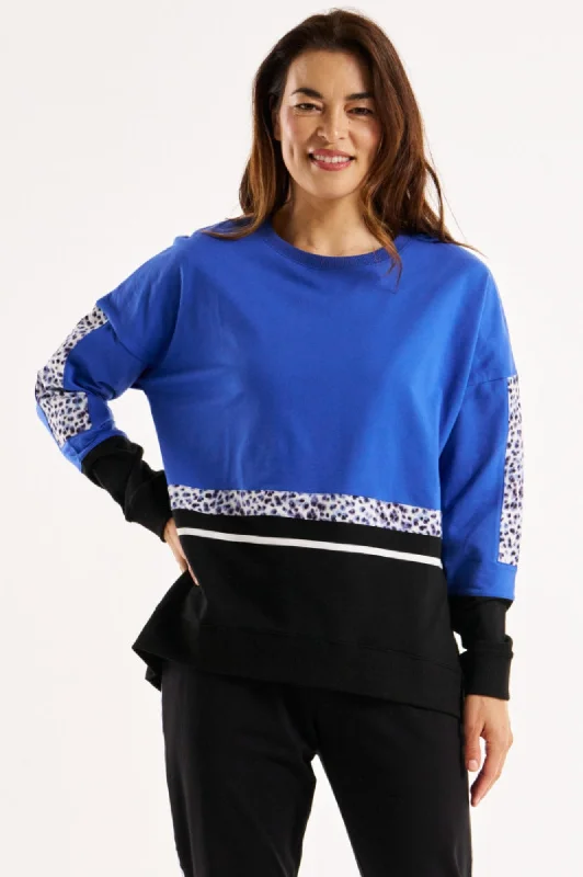 Emmaline Splice Sweatshirt - Leopard Slice