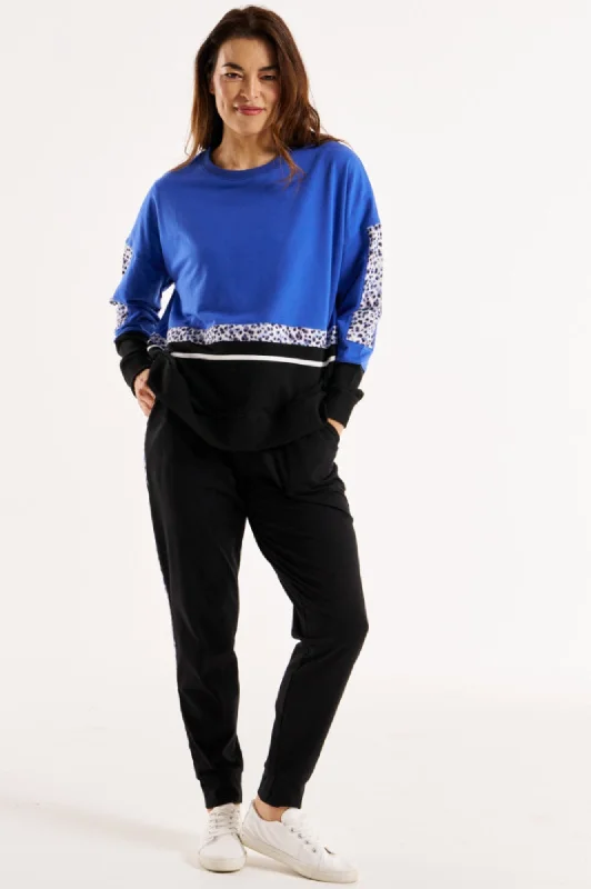 Emmaline Splice Sweatshirt - Leopard Slice