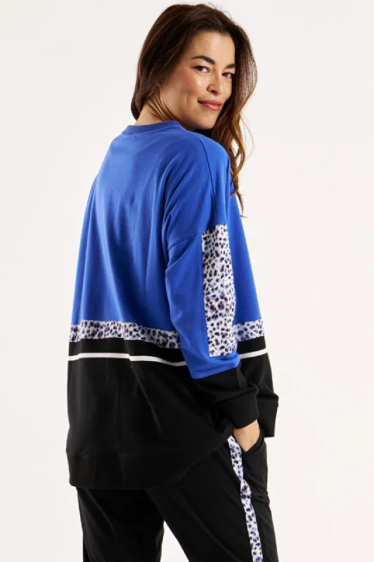 Emmaline Splice Sweatshirt - Leopard Slice