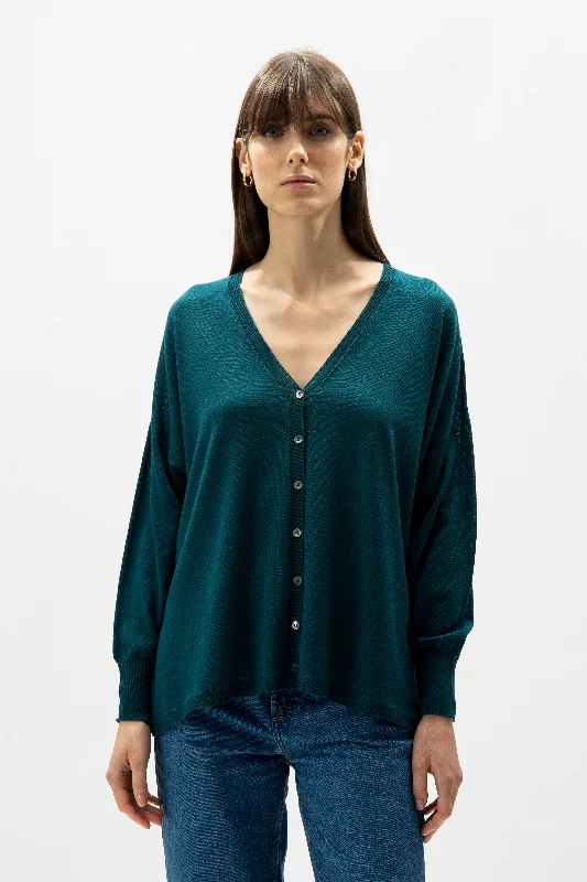 Extra fine merino wool v-neck cardigan 