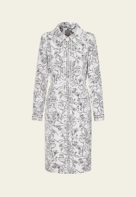 Floral Jacquard Coat