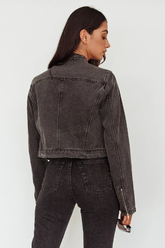 Girona Zipper Jacket Black Denim