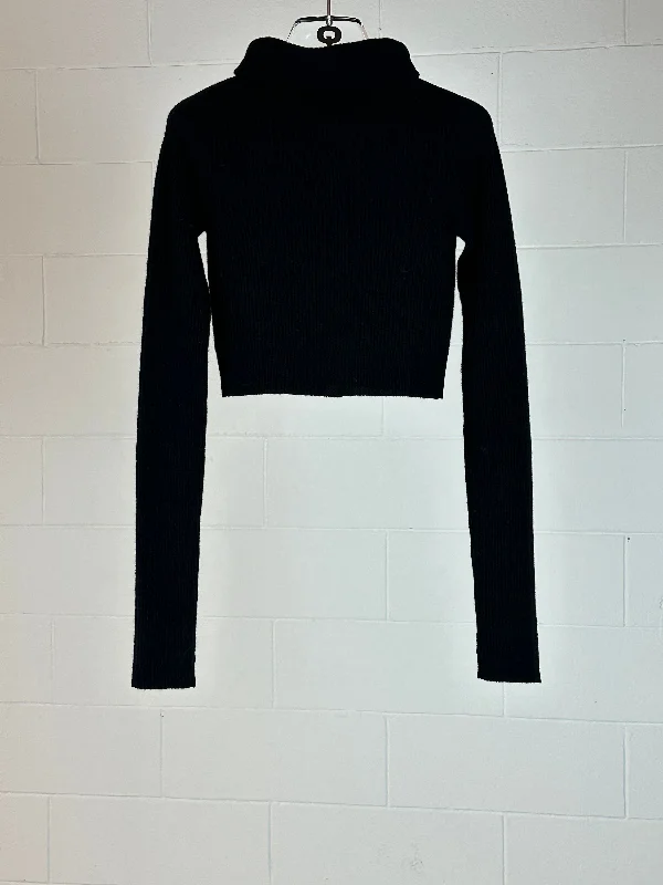 High Collar Crop Sweater