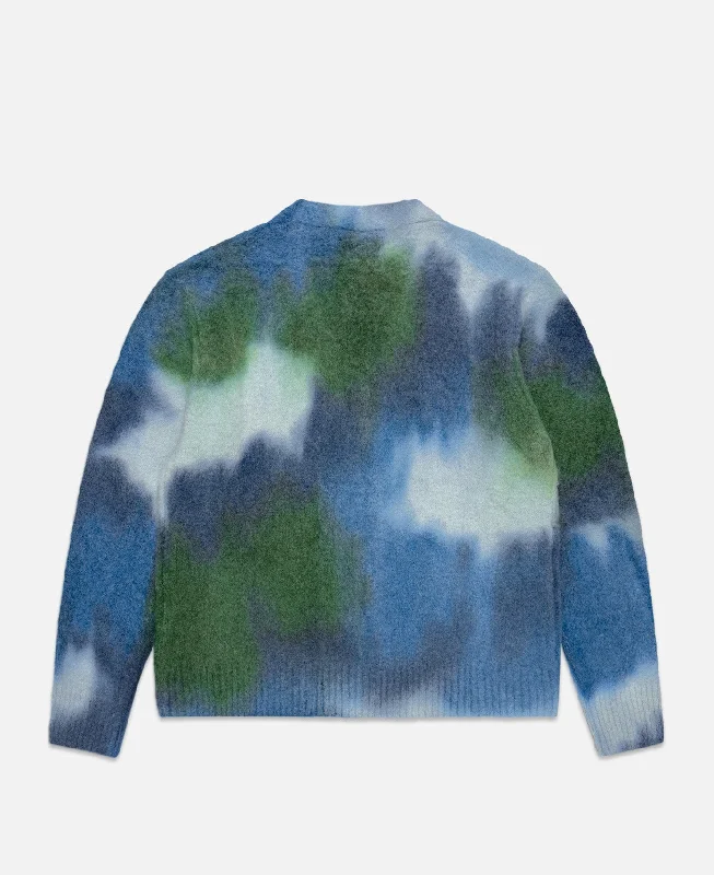 Hand Spray Dyed Cardigan (Green)