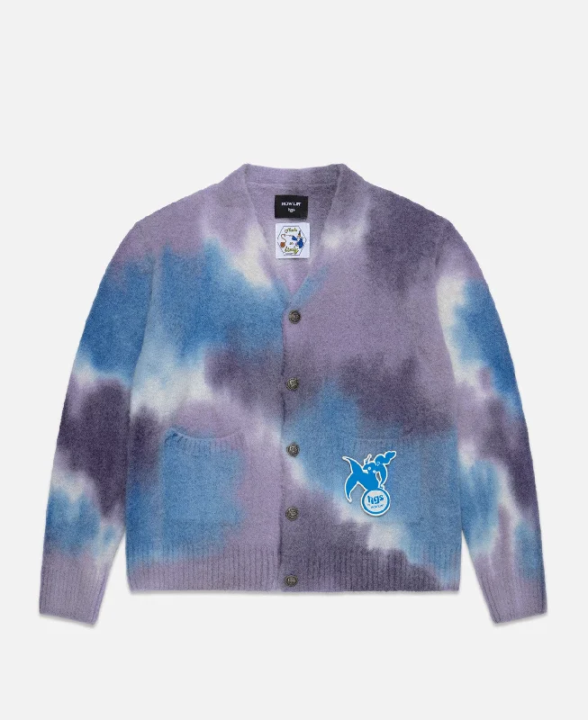 Hand Spray Dyed Cardigan (Purple)