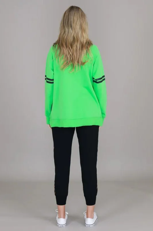 Leopard Star Sweatshirt - Apple Green