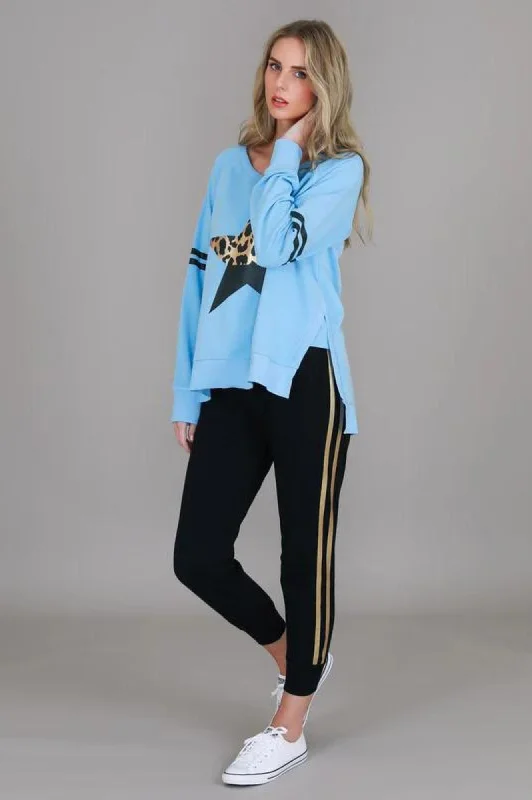 Leopard Star Sweatshirt - Iceberg